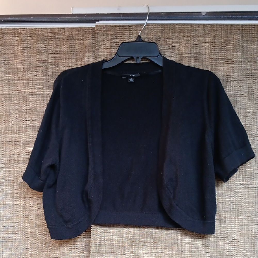 Black Cotton Women's Bolero Sweater Top
